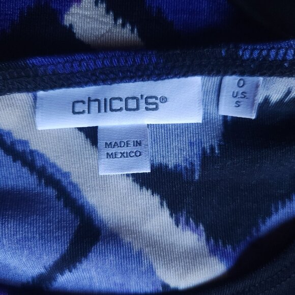 Chicos Travelers™ Classic Abstract Maxi Dress Purple Indigo Small - Picture 8 of 9